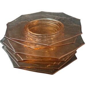 Cambridge Glass Amber Decagon Depression Glass 8 Plates 8" each